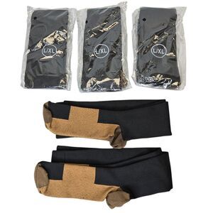 Charmking Unisex L/XL Black and Brown Circulation 15-20mmHg Compression Socks